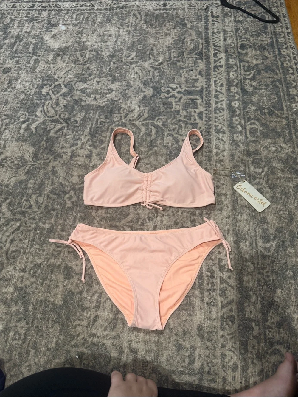 NWT Cabana del Sol Blush Pink Bikini Set Size Large